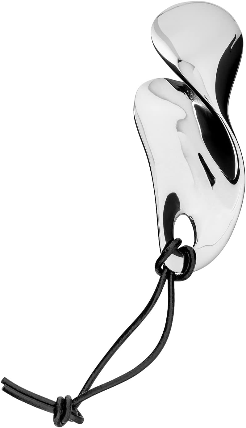 Alessi Bulla bottle opener front view in silver mirror-polished stainless steel
