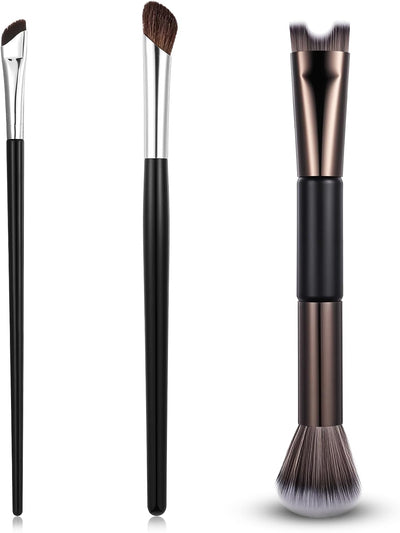 3 Pcs Sculpting Dual-End Nose Brush, 2-in-1 Nose Contour Brush Angled Makeup Brushes Blush Brushes for Sculpting and Defining Contour - Image 1
