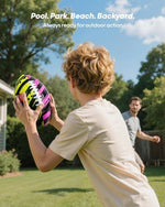 Side view of the complete premium packaging for the imported USA outdoor sports football pack.