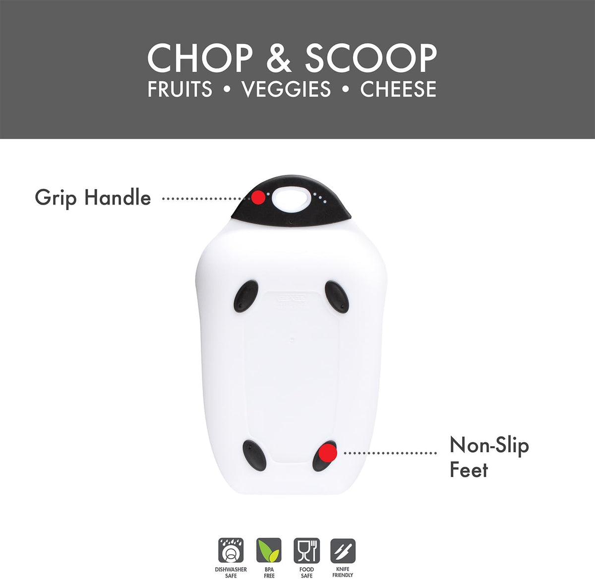 Dexas small cutting board bottom rubber grip