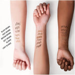 Close up of Maybelline brow pencil texture and color swatch