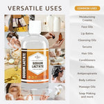 Sixty percent concentration cosmetic grade sodium lactate liquid highlighting packaging details for skincare formulation.
