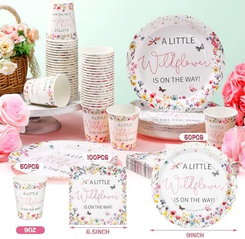 Hushee spring summer party decoration kit showing thick durable paper plates filled with treats