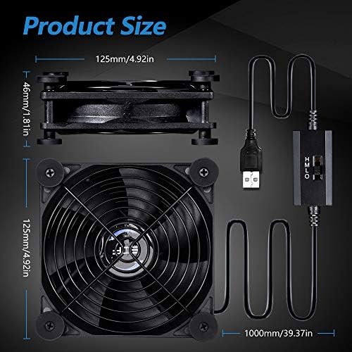 SCCCF external cabinet fan highlighting the shockproof rubber foot pads for upright and flat placement options.