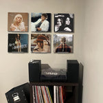 Close up view of premium clear acrylic vinyl bracket with mounting screws