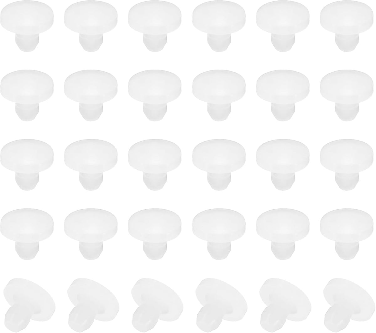 PATIKIL 4mm Diameter Silicone Round Snap, 30 Pcs in Type Locking Furniture Hole Plug Button Protective Cover Cap Head Fit for 2.5-4mm Hole for Seal Bulkhead Cylinder Hole, Black - Image 13