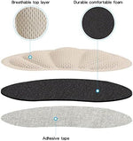 Soft breathable mesh heel protectors for blister prevention and comfort.