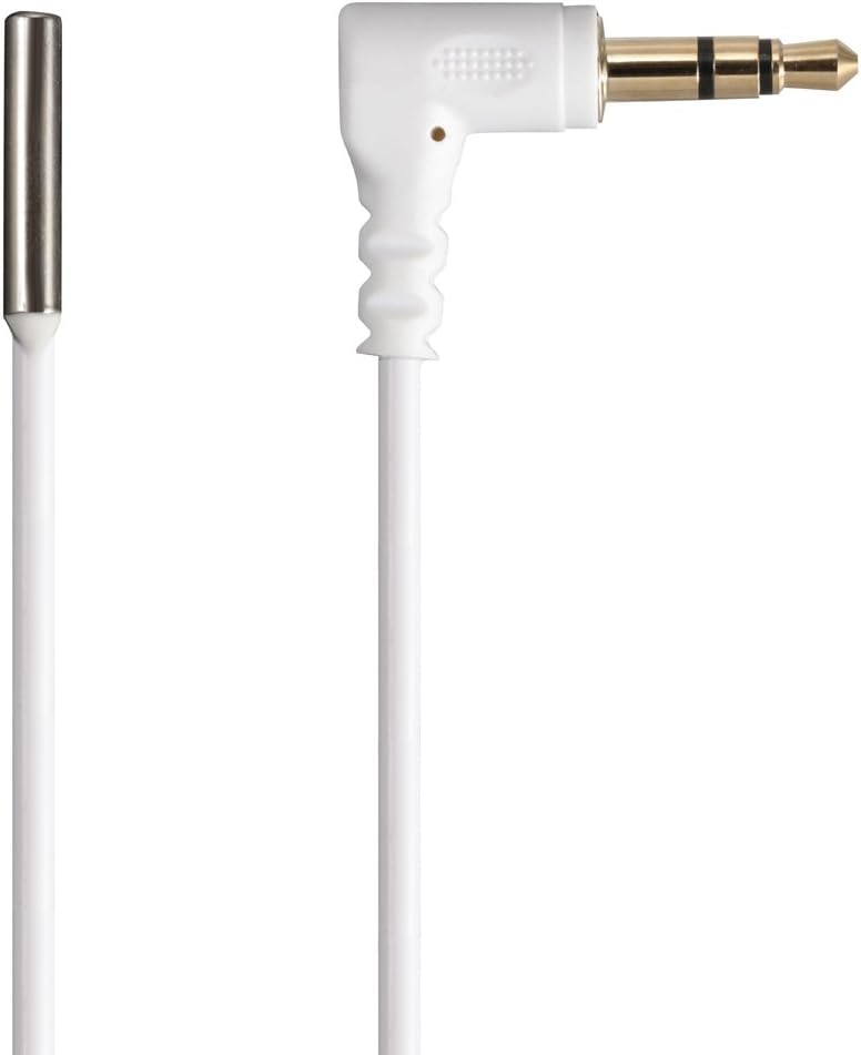 Bayite NTC 10K temperature probe sensor front view with 3.5mm audio plug
