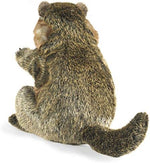 Folkmanis Marmot plush hand toy showing side profile and detailed facial features
