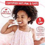 Eco friendly Ellie Elephant toothbrush with biodegradable corn starch handle.
