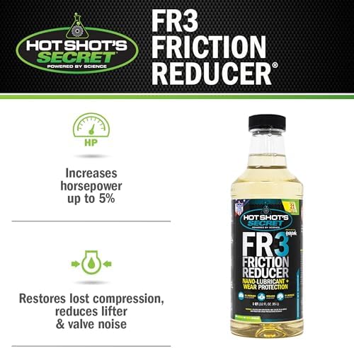 Hot Shot's Secret FR3 Friction Reducer packaging showing engine protection benefits