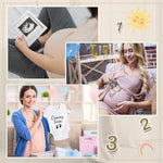 Plush bear and baby accessories in pregnancy reveal kit