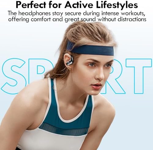 kurdene Wireless Earbuds Bluetooth Headphones Sport,Over Ear Buds with Deep Bass Sound,60Hrs Playtime Earphones Redesigned Comfort Fit with Earhooks for Running,Meeting,Workout-Black - Image 5
