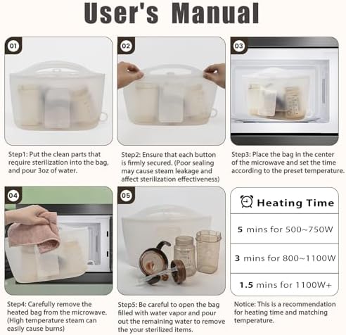 Spidfee sterilizer bag with breast pump parts inside