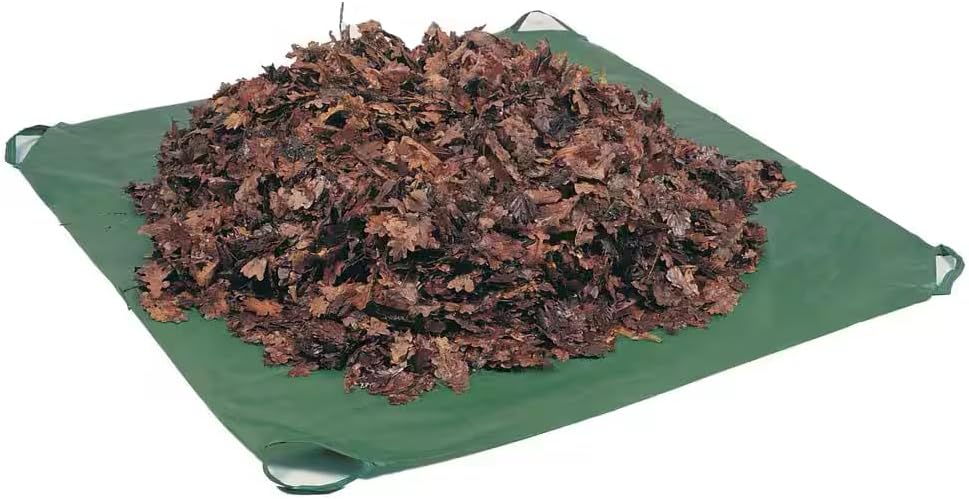 Rocky Mountain Goods drawstring tarp front view for yard cleanup