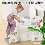 KYYOKE kids toilet seat with stairs unpacked showcasing all assembly components and non toxic plastic frame