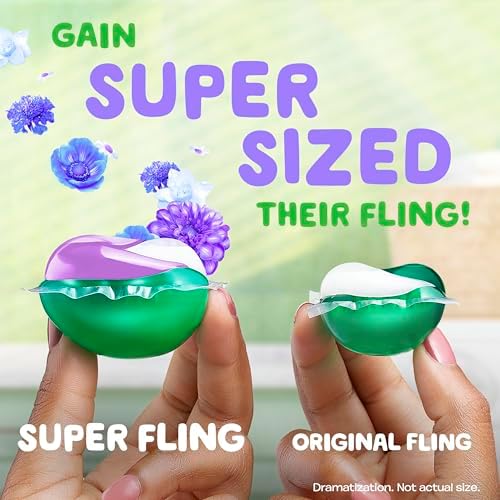 Close up view of a single Dewdrop Dream scent supersized laundry soap pod showing concentrate chambers.
