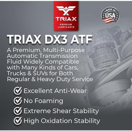 Triax DX3 ATF multi purpose friction optimized fluid bottle showcasing Sure Shift technology