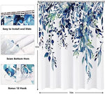 Side angle view of the semi-sheer skin-friendly polyester shower curtain on a white background