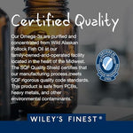 High potency wild Pollock fish oil capsules close up texture view
