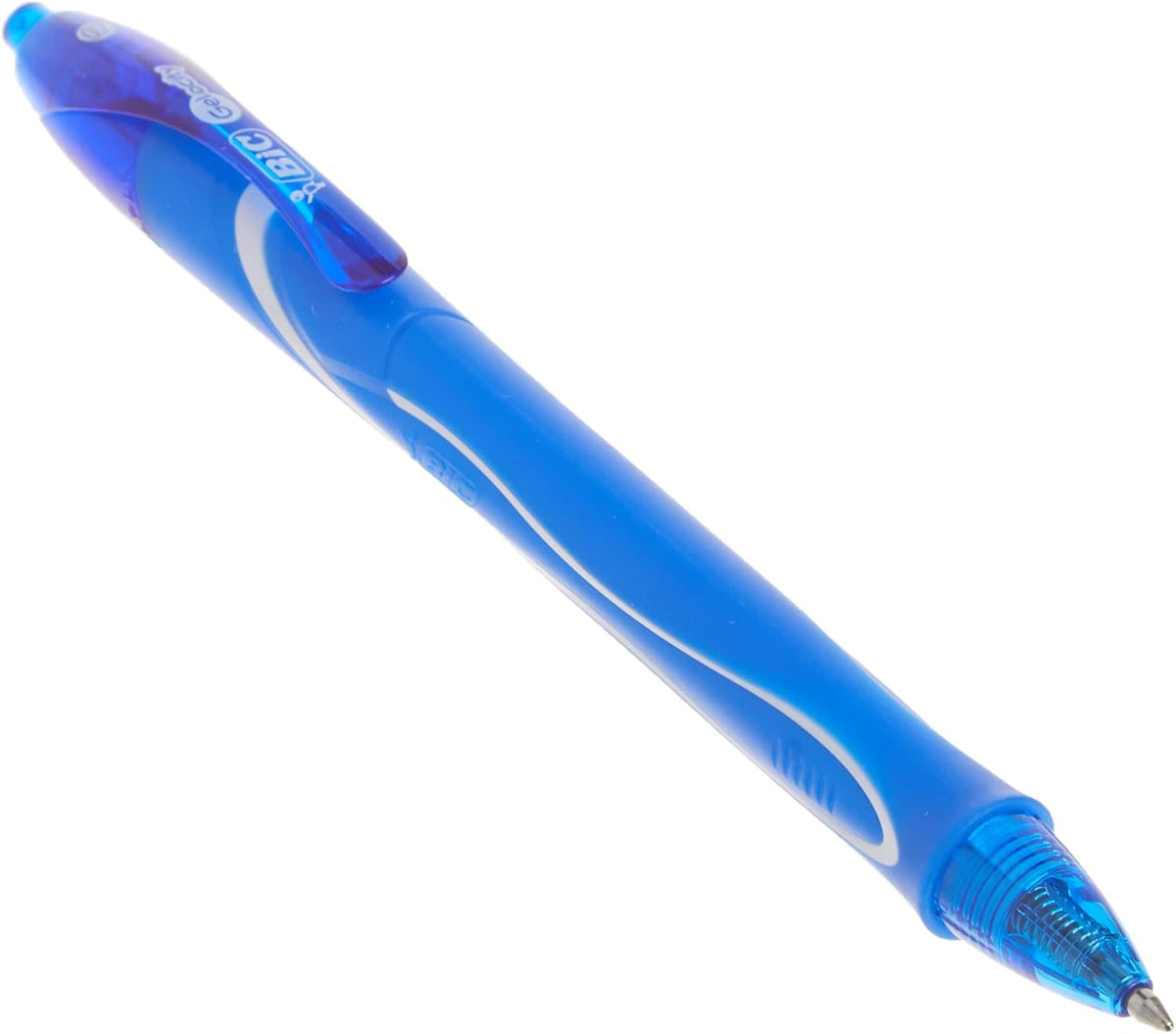 Close up of BIC Gelocity retractable clip and click mechanism