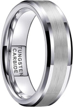 TUTISS 6mm 8mm Silver/Black/Gunmetal/Gold Tungsten Rings for Men Women Fashion Jewelry Engagement Wedding Bands Matte Polished Shiny Beveled Edges Comfort Fit - Image 12