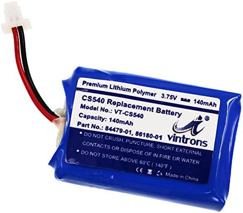 Blue Lithium Polymer headset battery pack showing the white three wire connection terminal.