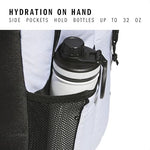 Adidas unisex sports gym bag showcasing side mesh water bottle storage pocket