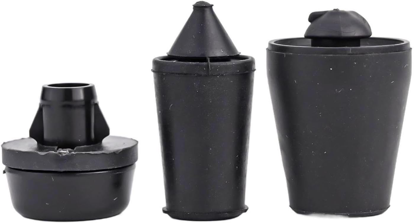 Linnkyfloa rear tailgate rubber buffer stopper block set front view showcasing three black rubber damping components