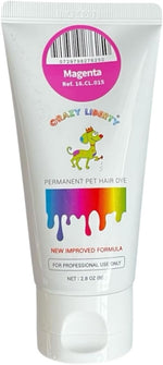 Crazy Liberty magenta pet grooming dye box packaging and tube