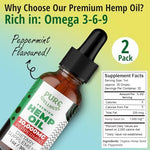 Organic peppermint flavored hemp oil dietary supplement