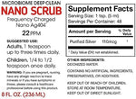 Silver Fern Nano Scrub liquid dietary supplement showing supplement facts panel