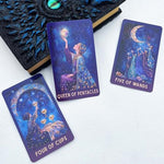 Close up of premium four hundred grams per square meter cardstock tarot cards.
