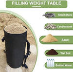 Side view of D&ONEHOS patio umbrella sandbags on deck