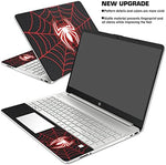 HK Studio precision fit vinyl cover applied smoothly over the full wrist pad area of an HP laptop.