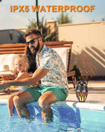MOFOKEAY atmospheric bluetooth lantern speakers near a swimming pool setup