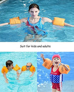 Side profile of inflatable swimming arm bands for pool safety