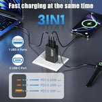 Chcela 100W multiport power adapter plug pack of two standing upright