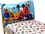 Disney Mickey Mouse Playground Pals microfiber fitted sheet pattern display.