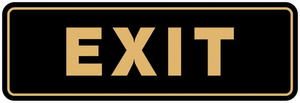 Standard Exit Wall or Door Sign | Durable Plastic and Easy Installation | Double-Sided Foam Adhesive Tape - Silver - Small (10 Pack) - Image 10