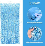 Demonstration of the adhesive backing strip on the PIGETALE tinsel backdrop curtain