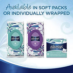 Side view of Always 32 piece feminine wipes for handbag storage