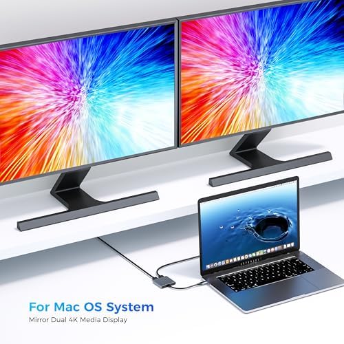Compact portable dual display docking adapter for business workstation setup