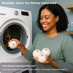 Chemical free laundry drying accessory placed next to freshly tumbled cotton towels