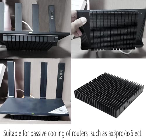 Awxlumv aluminum heatsink 120x120x20mm dimensions close up for router cooling placement.