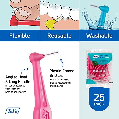 TePe dental brush showing plastic coated wire detail