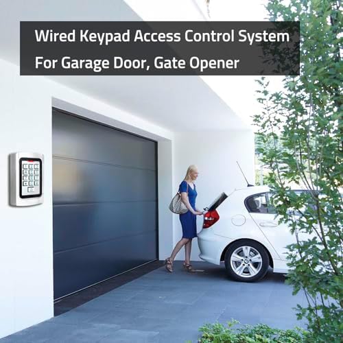 AMOCAM electronic keyless lock terminal illustrating the wires for dry contact terminal connection.