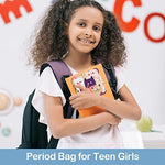 Desing Wish feminine product organizer being placed into a school backpack