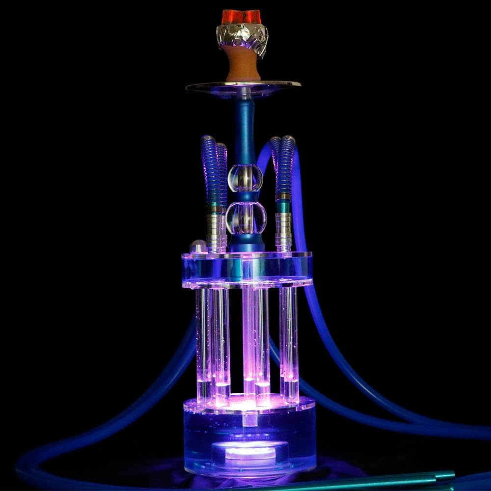 NewBeeclassic 4 Hose Hookah Set，Large Party LED Hookahs, Modern Fountain Design Shisha kit with everything, Luxury fun Hookah for Great Smoking - Image 1