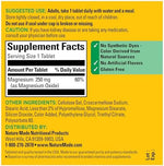 Nature Made Magnesium dietary supplement label showing ingredient and nutritional facts